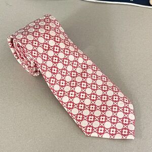 Louis Vuitton Paris Neck Tie Silk Tonal Geometric Red Luxury Formal Wedding